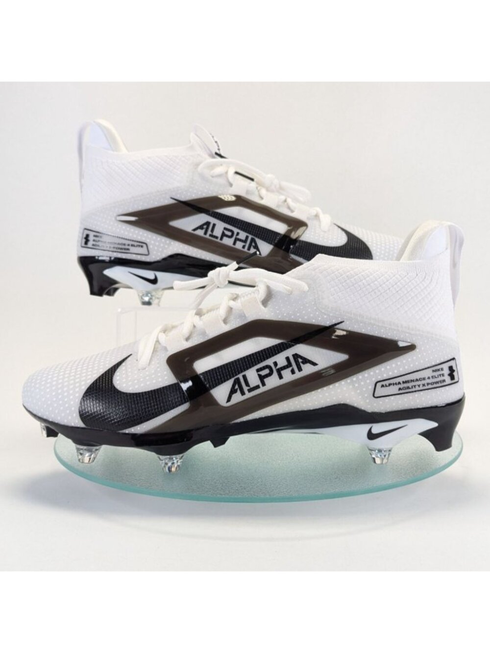 Nike Alpha Menace 4 Elite D Football Cleats Mens Sz 12.5 White Black HF4550-100